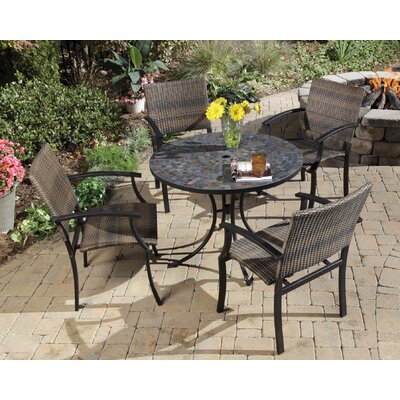 Home Styles Stone Harbor Black & Slate Table with Newport Arm Chairs