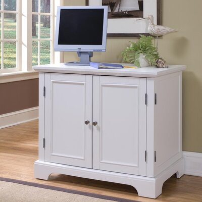 Home Styles Naples Compact Computer Cabinet, White Finish