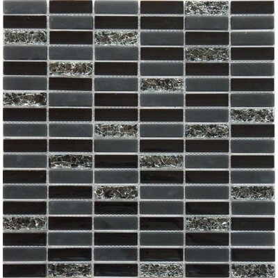 Jayda Series 12 x 12 Mixed Crackled Glass Mosaic in Black