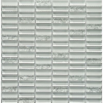 Jayda Series 12 x 12 Mixed Crackled Glass Mosaic in Ice