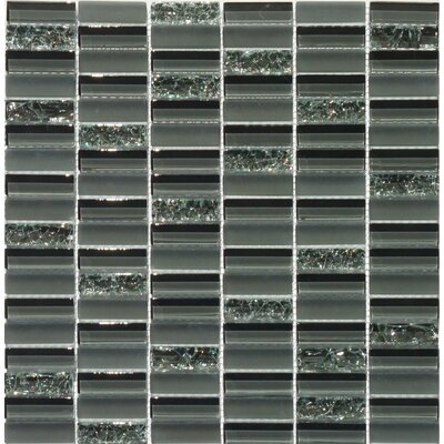 Jayda Series 12 x 12 Mixed Crackled Glass Mosaic in Smoke