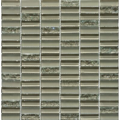 Jayda Series 12 x 12 Mixed Crackled Glass Mosaic in Tan