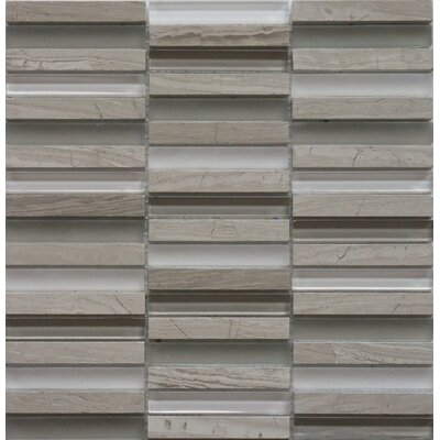 Opus Series 12 x 12 Mixed Glass and Marble Mosaic in Escarpment