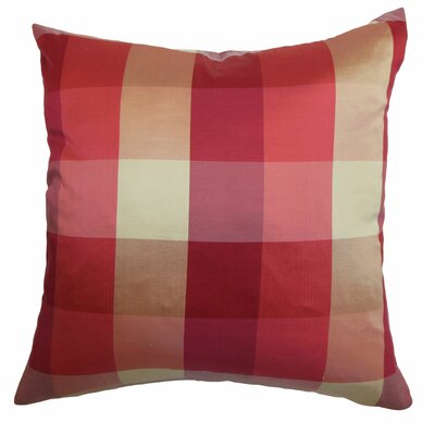 Garnet Plaid Silk Pillow