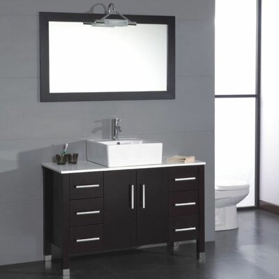 48 Bathroom Vanity Set with a Polished Chrome Faucet