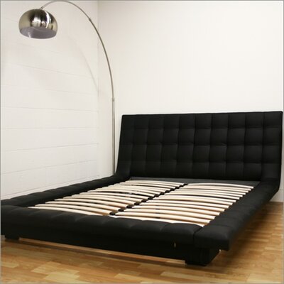 Baxton Studio Celia Faux Leather Queen Platform Bed in Black