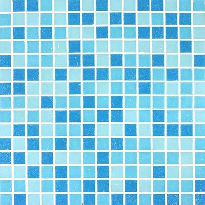 Tesserae Blends 12-7/8 x 12-7/8 Tesserae Glass Tile in Spa Blue