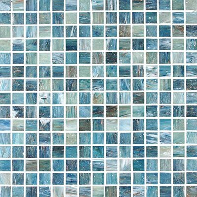 Tesserae Blends 12-7/8 x 12-7/8 Tesserae Glass Tile in Caribbean Shore