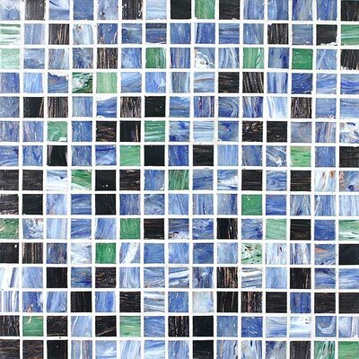 Tesserae Blends 12-7/8 x 12-7/8 Tesserae Glass Tile in Amphibian Delight