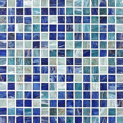 Tesserae Blends 12-7/8 x 12-7/8 Tesserae Glass Tile in Baltic Sea