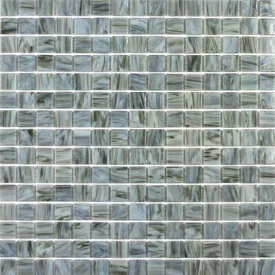 Summer Clouds 12-7/8 x 12-7/8Summer Glass Tile in Marbled Grey
