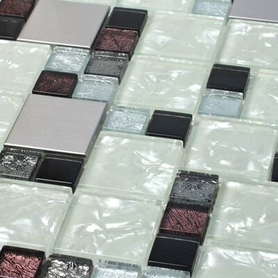 Venetian 11-7/8 x 11-7/8 Glass and Aluminum Tile in Palermo