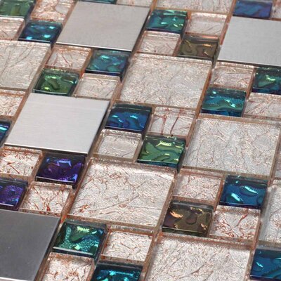 Venetian 11-7/8 x 11-7/8 Glass and Aluminum Tile in Genoa