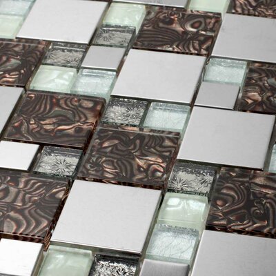 Venetian 11-7/8 x 11-7/8 Glass and Aluminum Tile in Florence