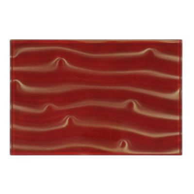 3D 12 x 8 Tree Pattern Glass Tile in Red Gold
