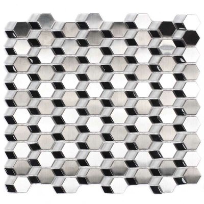 Water Jet 12-3/4 x 9-1/2 Glass Tile in Lusione