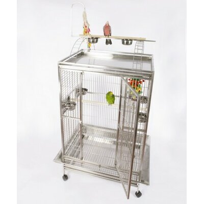 Giant Play Top Bird Cage Color: Platinum