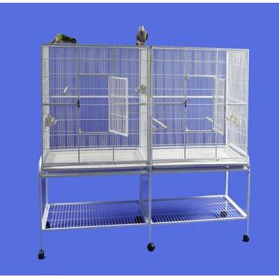 Double Flight Bird Cage with Divider Color: Sandstone