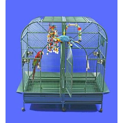 Dome Top Style Double Macaw Bird Cage Color: Pure White