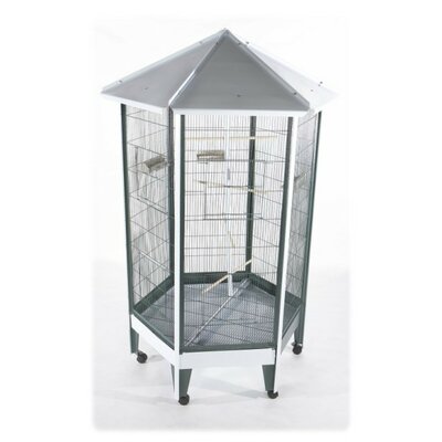 A & E Cage Co. Pitched Roof Hexagon Aviary