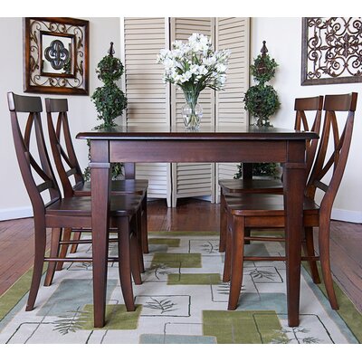 Carolina Cottage Essex 6 Piece Hudson Dining Table and Essex Dining Chairs in Chestnut Best Price
