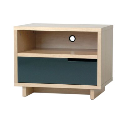 Modu-licious Bedside Table Wood: Graphite-on-Oak, Drawer Color: Grey Blue