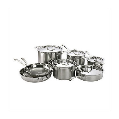  Le Creuset 12-Piece Tri-Ply Stainless Steel Cookware Set 