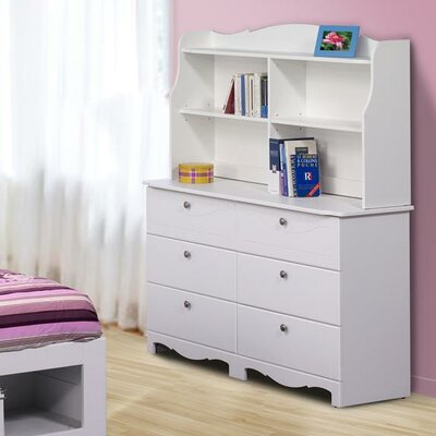 Pixel Double Dresser and Hutch Set in White