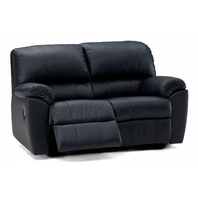 Melrose Leather Reclining Loveseat Type: Manual Recline, Color: Broadway Alabaster