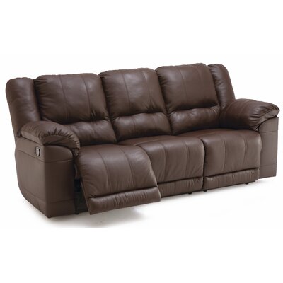 Franco Leather Reclining Loveseat Type: Manual Recline, Color: Broadway Alabaster