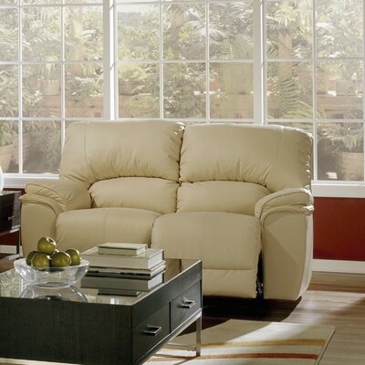 Dallin Leather Reclining Loveseat Type: Manual Recline, Color: Broadway Alabaster