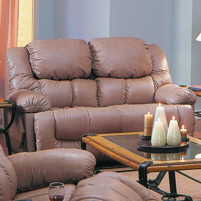 Marquise Leather Reclining Loveseat Type: Manual Recline, Color: Broadway Alabaster