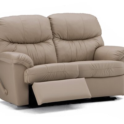Orion Leather Reclining Loveseat Type: Manual Recline, Color: Broadway Alabaster