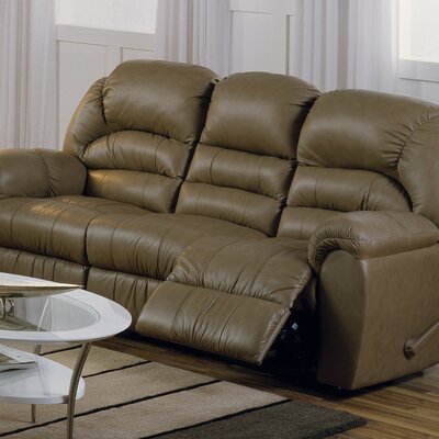 Taurus Leather Reclining Sofa Type: Manual Recline, Color: Broadway Alabaster