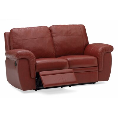 Brunswick Leather Reclining Loveseat Color: Broadway Alabaster, Type: Manual Recliner