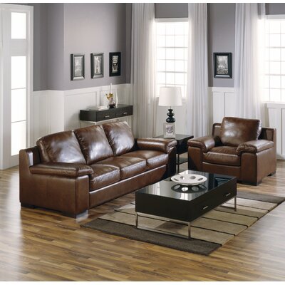 Discount Living Room Sets on Furniture Vasari 2 Piece Leather Living Room Set   77311 Leather
