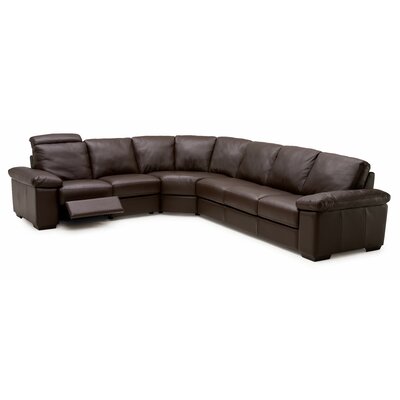 Reclining Leather Sectionals on Reclining Wood Leather Sectional Sofa   Wayfair