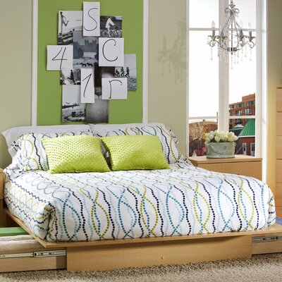 Queen Platform   Storage on Shore Copley Collection Queen Size Platform Bed With Storage Drawers