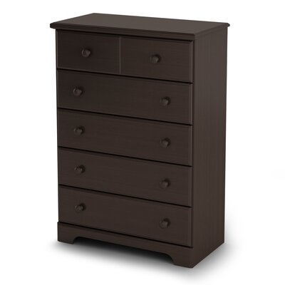 Summer Breeze Chocolate Five Drawer Chest