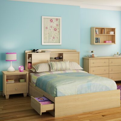 Clever Room Bookcase Bedroom Set in Natural Maple