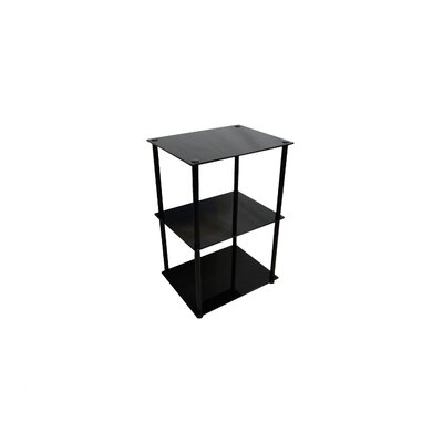 Convenience Concepts Midnight Classic Black Glass 3 Tier End Table