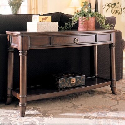 Hammary Magellan Console Table in Rich Chocolate Finish