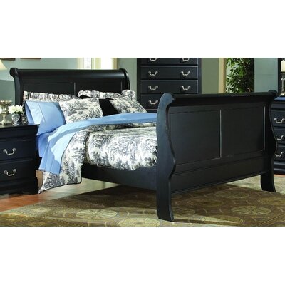 599 Series Sleigh Bed in Black Size: Eastern King