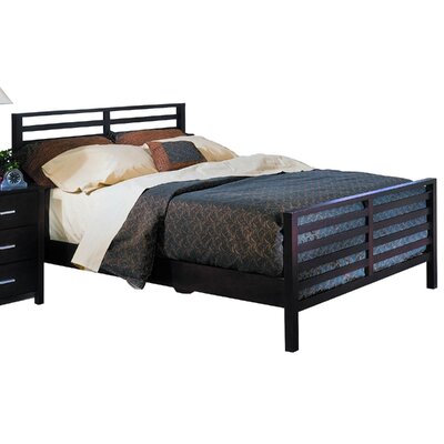 862 Series Panel Bed in Cappuccino with Lattice Headboard Size: California King