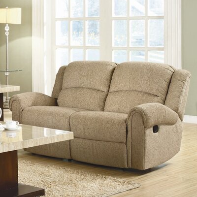 Esther Chenille Reclining Loveseat Color: Beige
