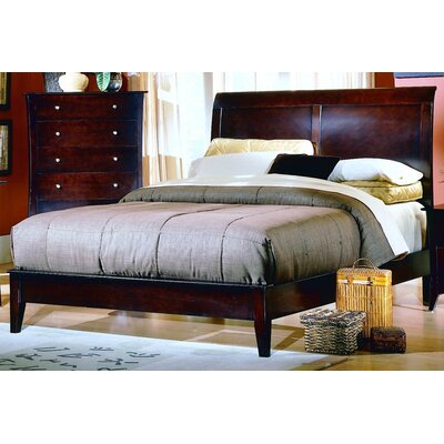 Corinna Low Profile Sleigh Bed in Espresso Size: Eastern King