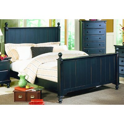 875 Series Panel Bed in Black Sand-Through Size: Queen