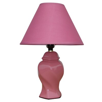 Table lamp Pink finish Shade material Linen Body material Ceramic