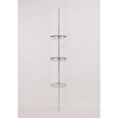 Ore International NS1001 Simple Modern Bathroom pole with 3 racks