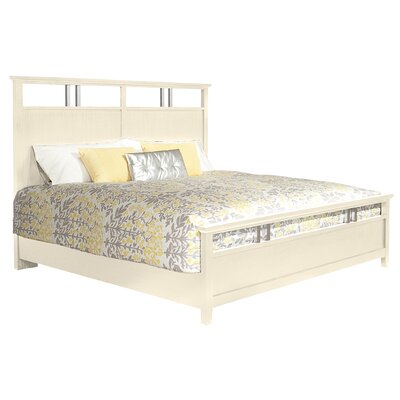 Metal Accent Panel Bed in Moonbeam White